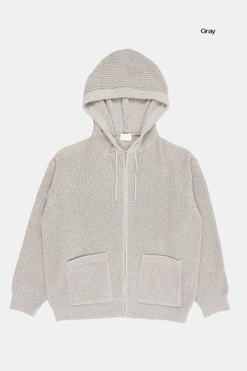 Adora heavy knit hood zip-up