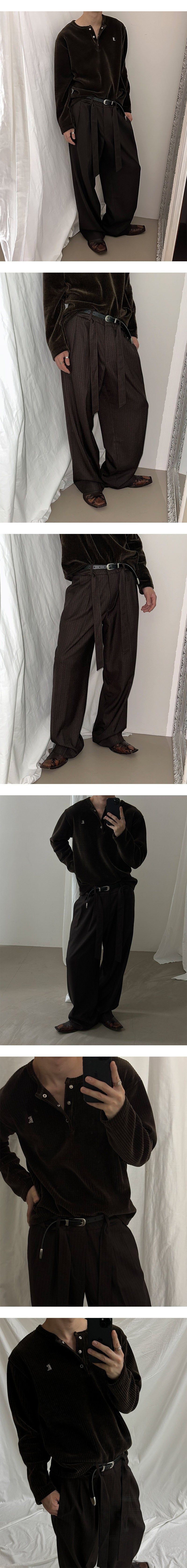 [MADE] Velvet golgi henry neck knit sleeves(3color)