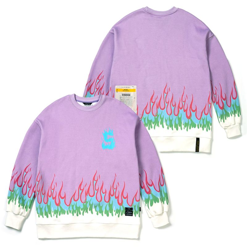 STIGMA(スティグマ)の「21 FLAME OVERSIZED HEAVY SWEAT CREWNECK PURPLE(Tops)」