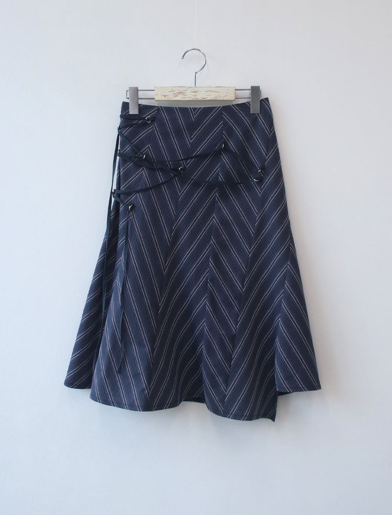 zigzag pattern midi skirt