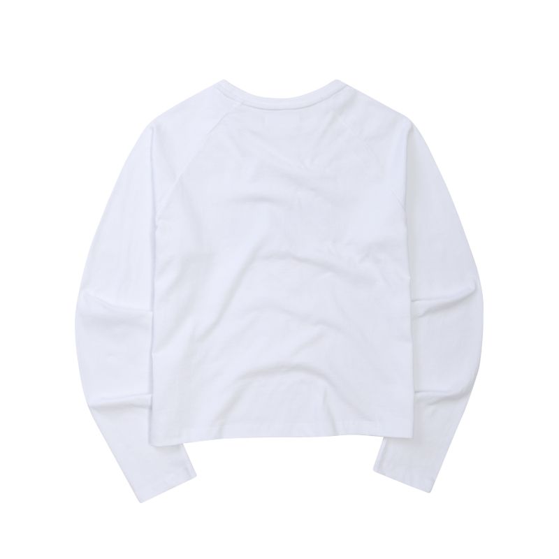 EEERRR Distorted Logo raglan long sleeve (White)