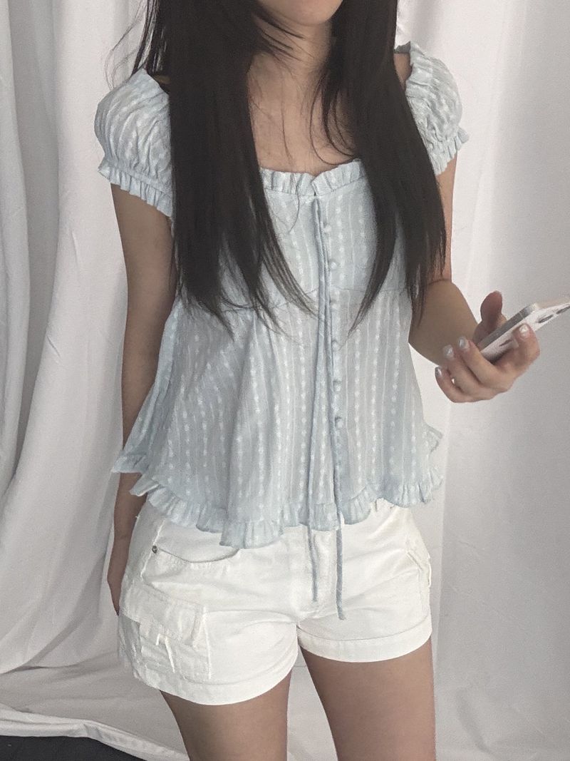 ROIA(ロイア)の「Russell Puff-Sleeve Shirred Blouse(Tops)」