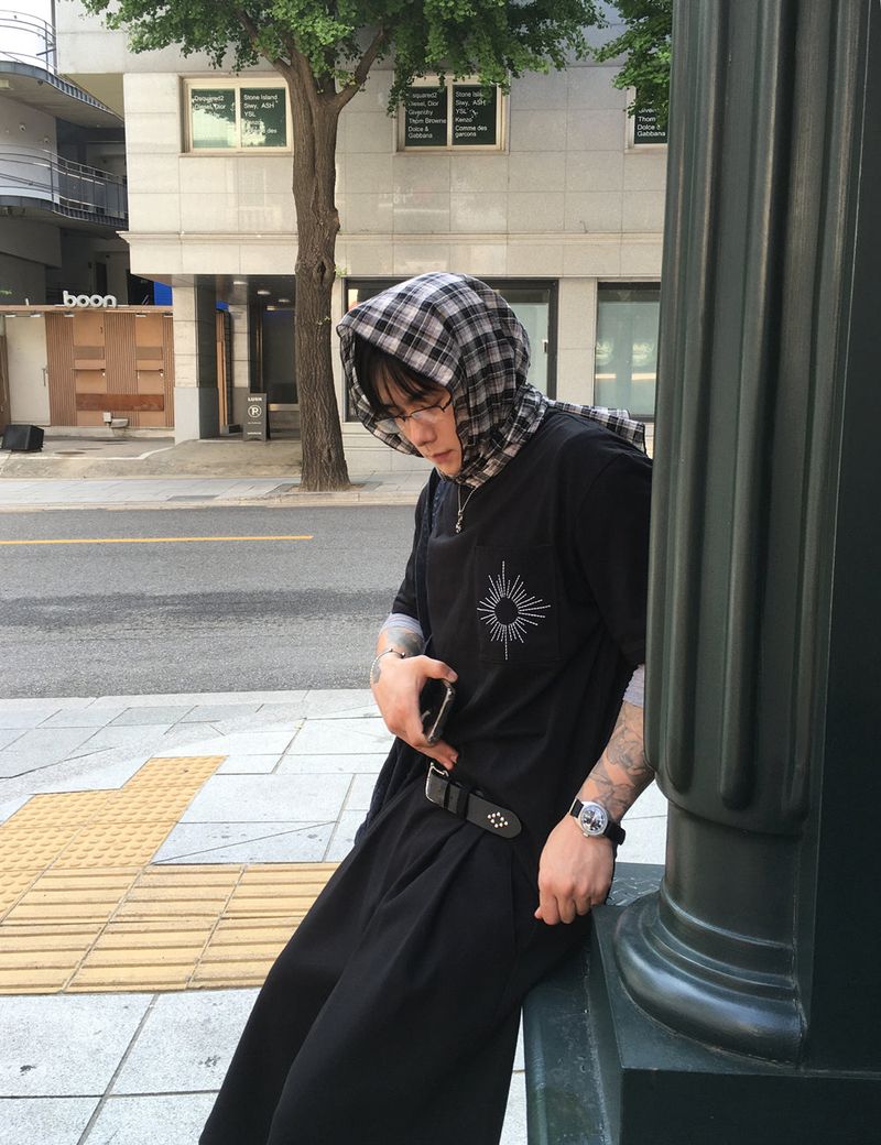 No.06 HIC made thin check scarf