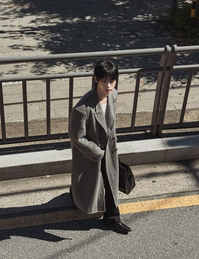 HANDMADE/wool 70% KESTI maxi double coat