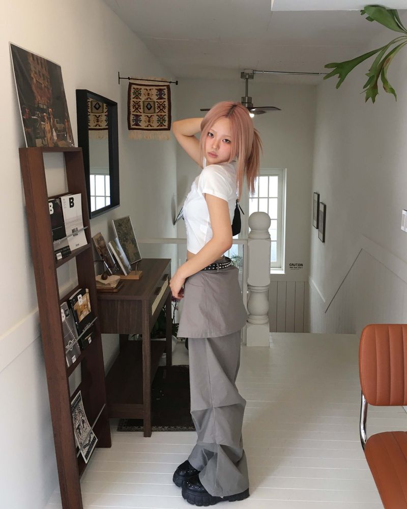 Pintuck skirt pants