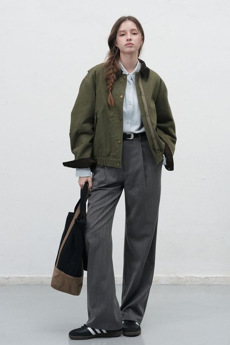 corduroy collar padding work jacket