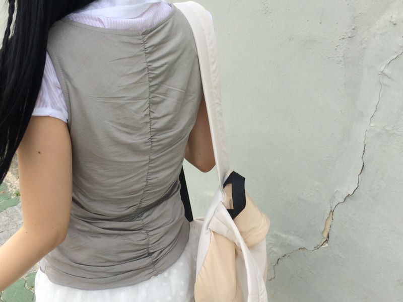 vintage two-tone backpack