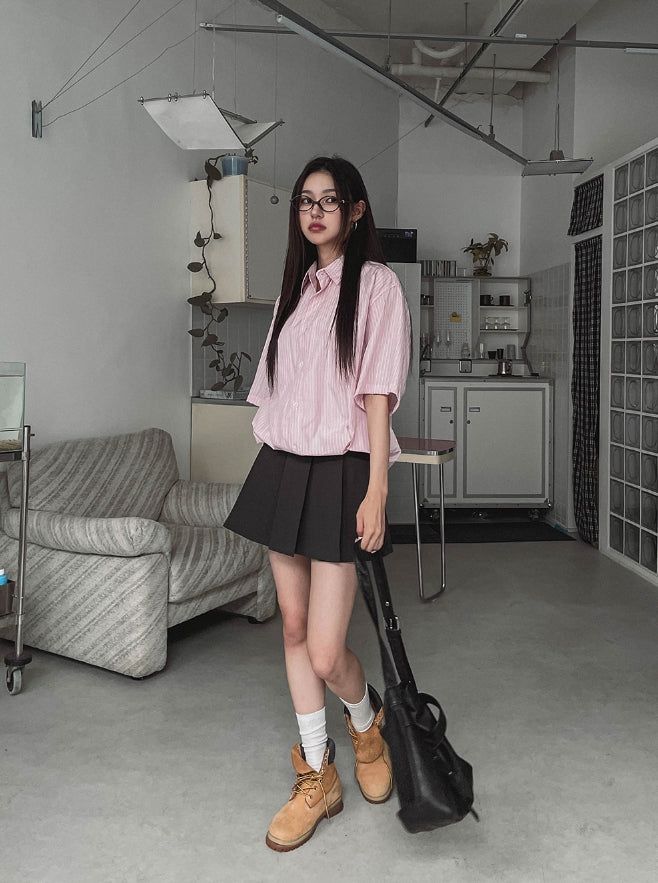 Tiba pleats mini skirt