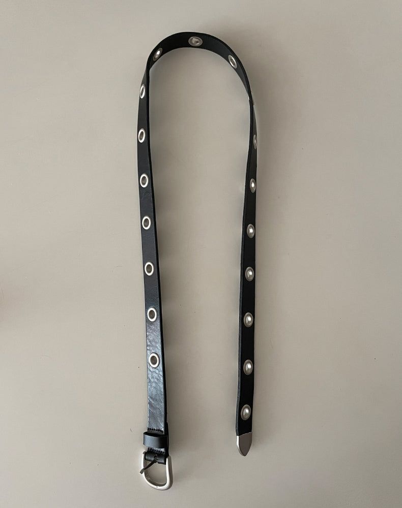 eyelet leather belt