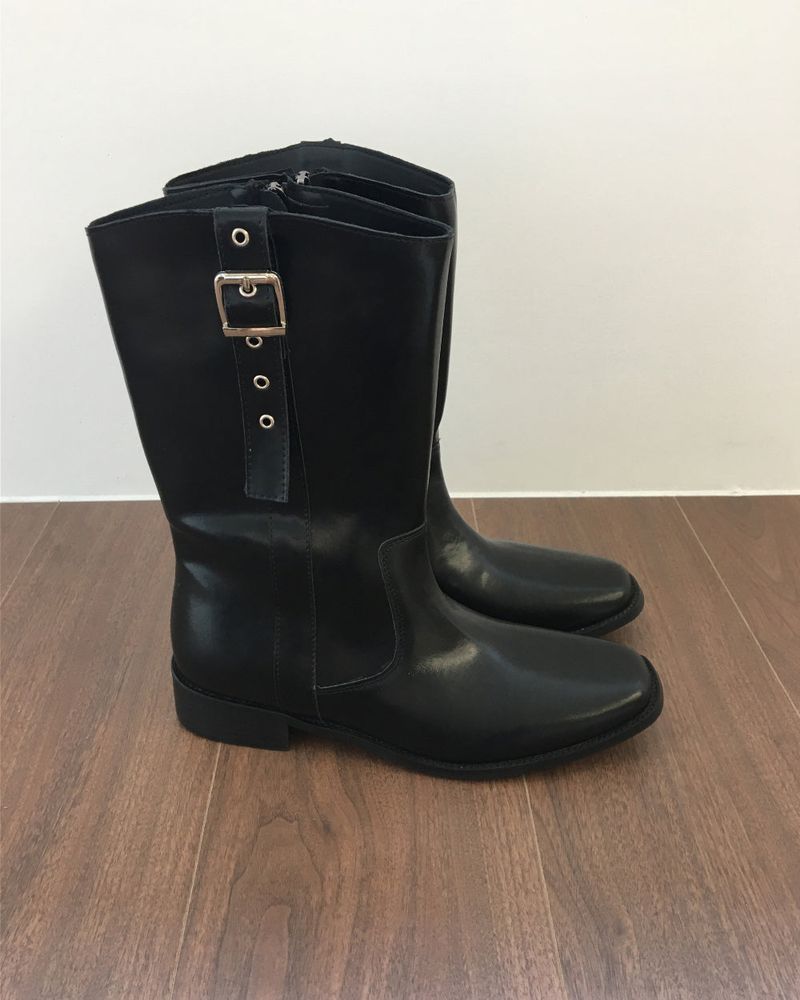 Square toe buckle boots (3color)