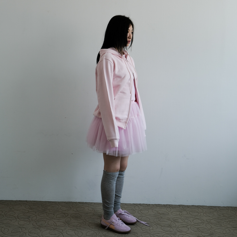 KIRIGIRL HOODIE ZIP UP _PINK