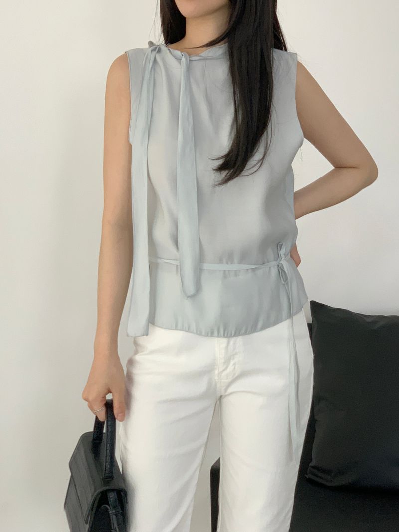 Aiden Tie Sleeveless Blouse