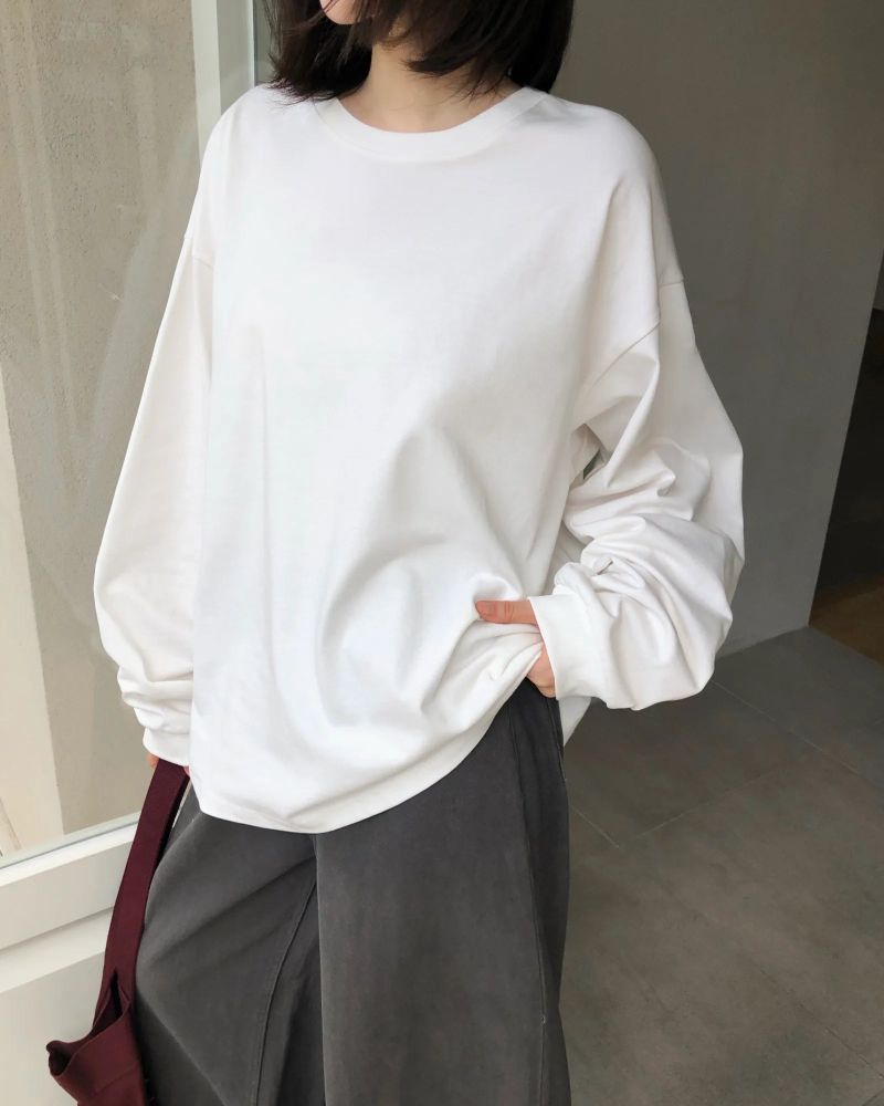 [ORIGINAL] Rosette Loose-Fit Lettering Long-Sleeve