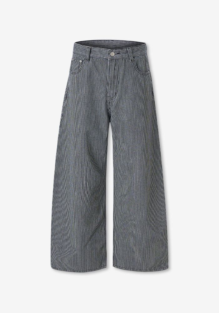 FF Stripe Curved Wide Pants