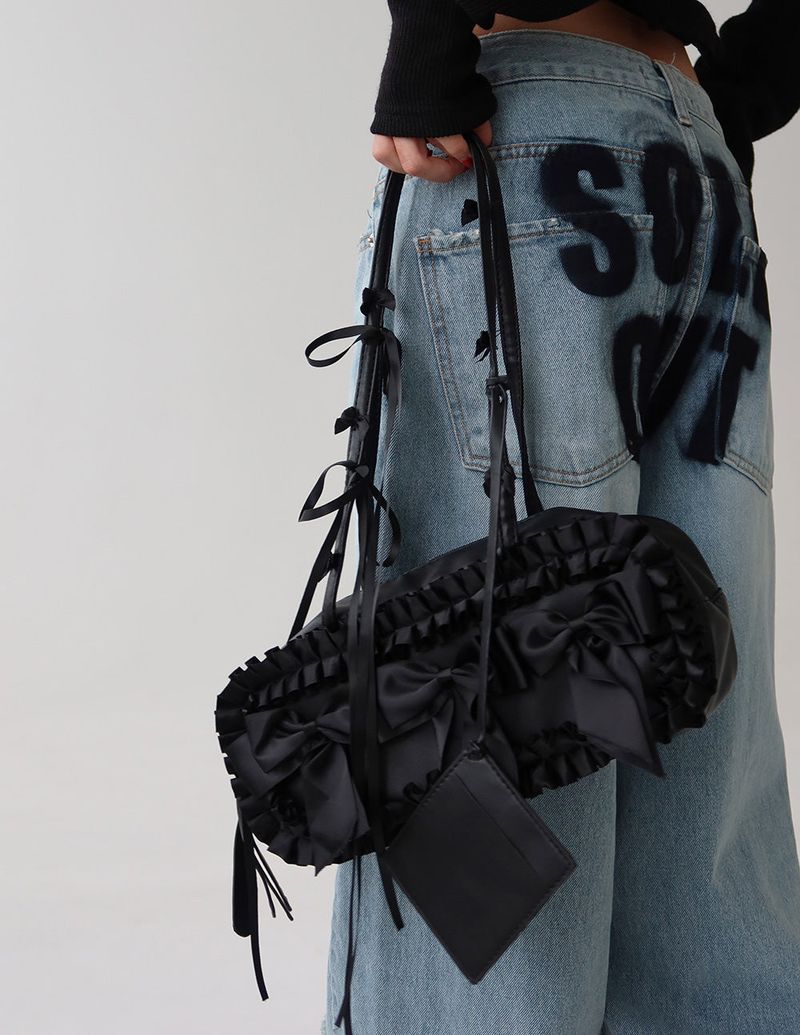 hip lettering wide jeans