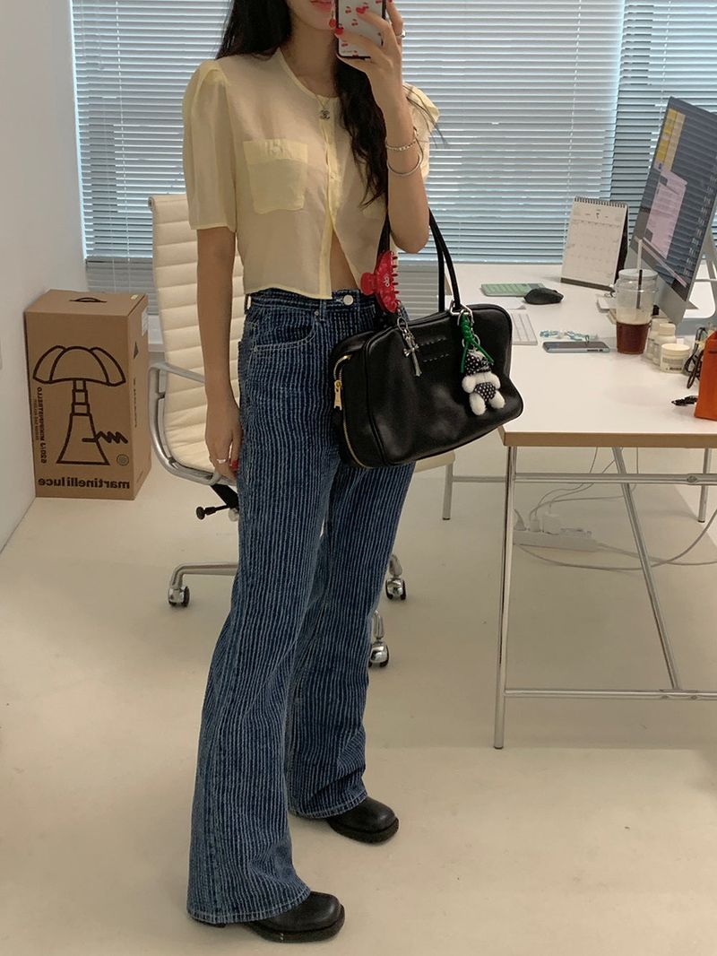 [MADE] ERT SEE-THROUGH PUFF BLOUSE
