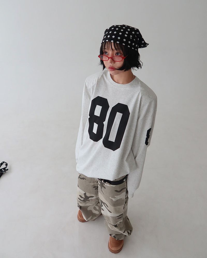 80 Number Oversized Fit Sweatshirt