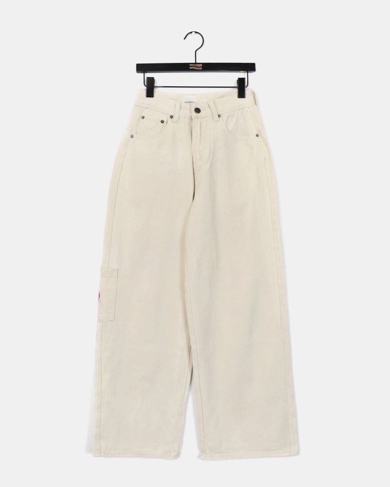 Welsh patch stitch wide cargo pants