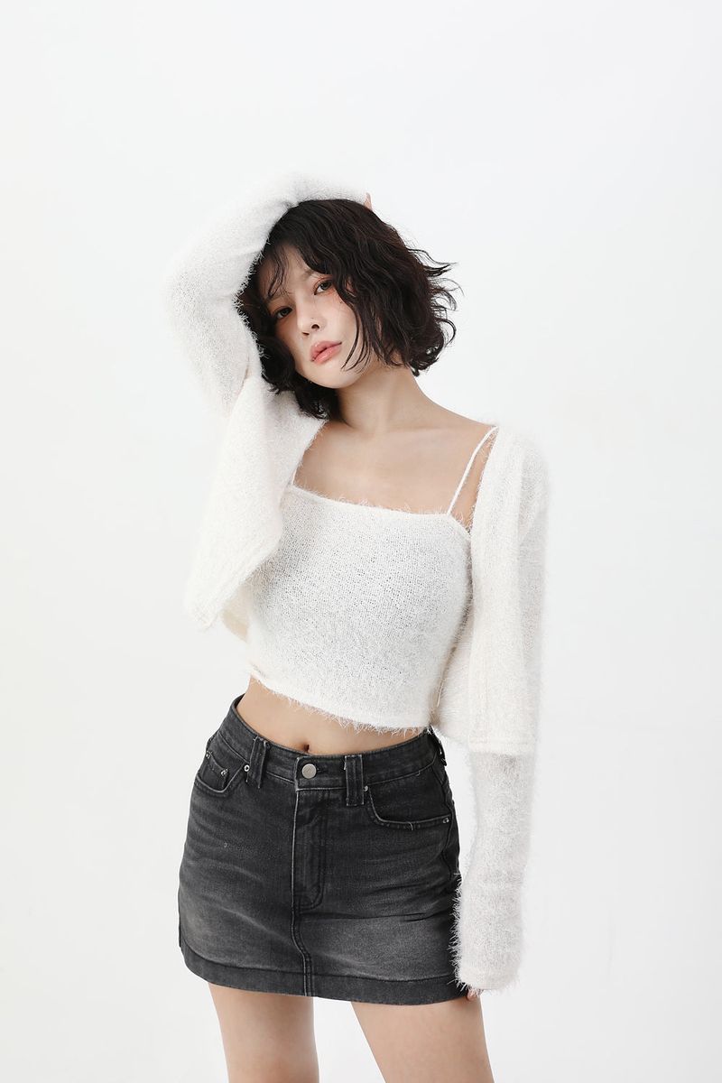 Pure Knit Cardigan Sleeveless SET