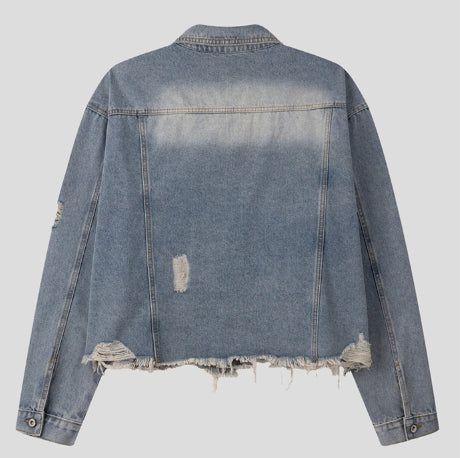 Kuden damage crop denim jacket