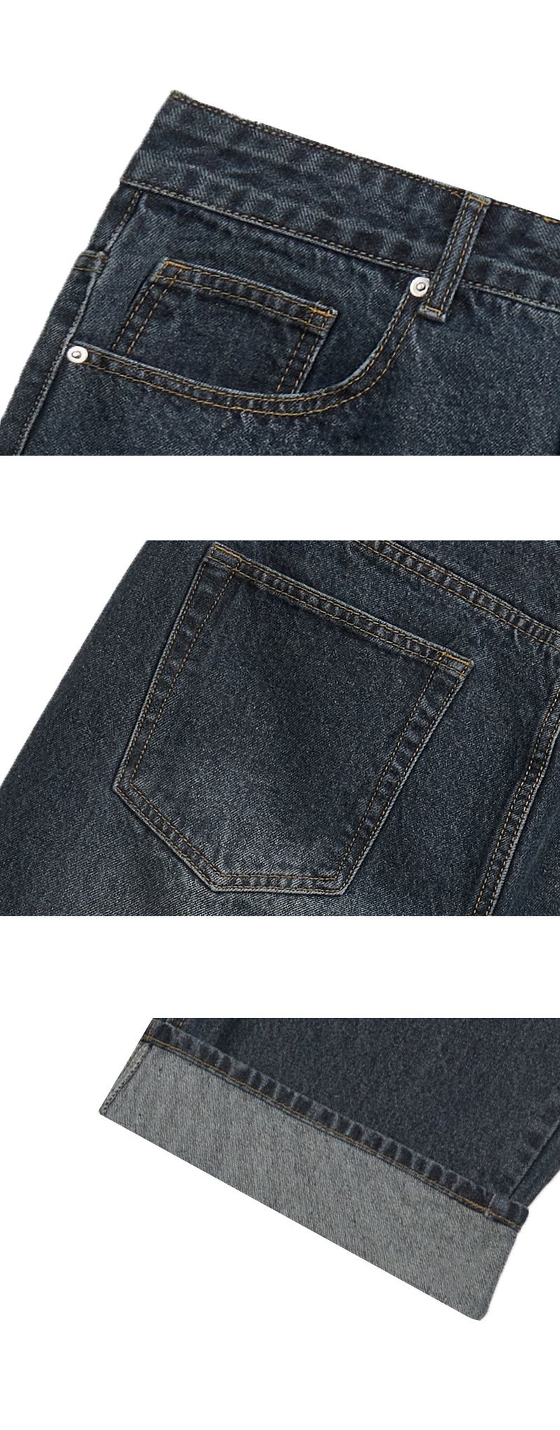 Basic washing denim pants (dark blue)