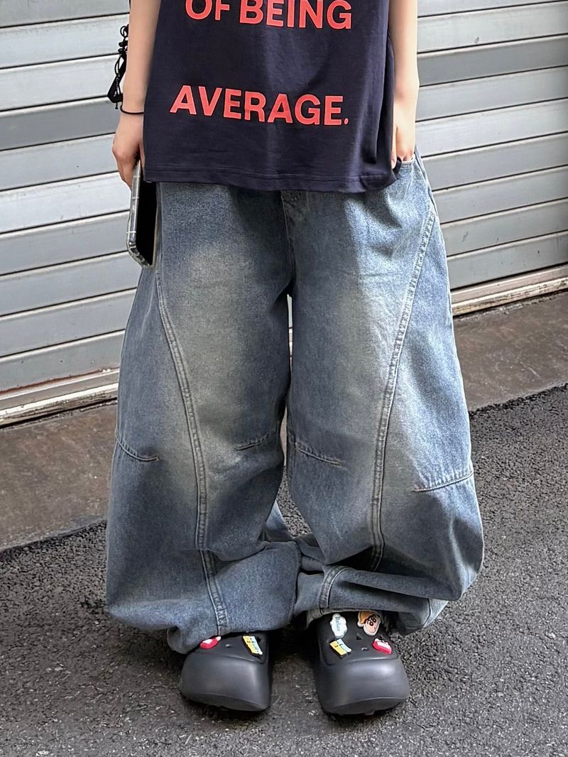 dart curve denim pants