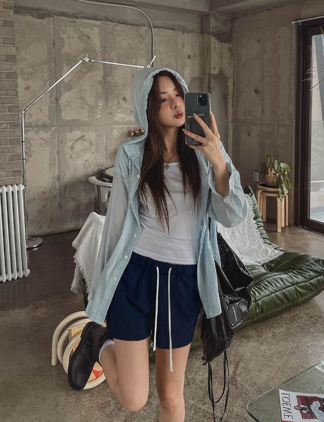 Kaya Slit Color Matching Nylon Shorts