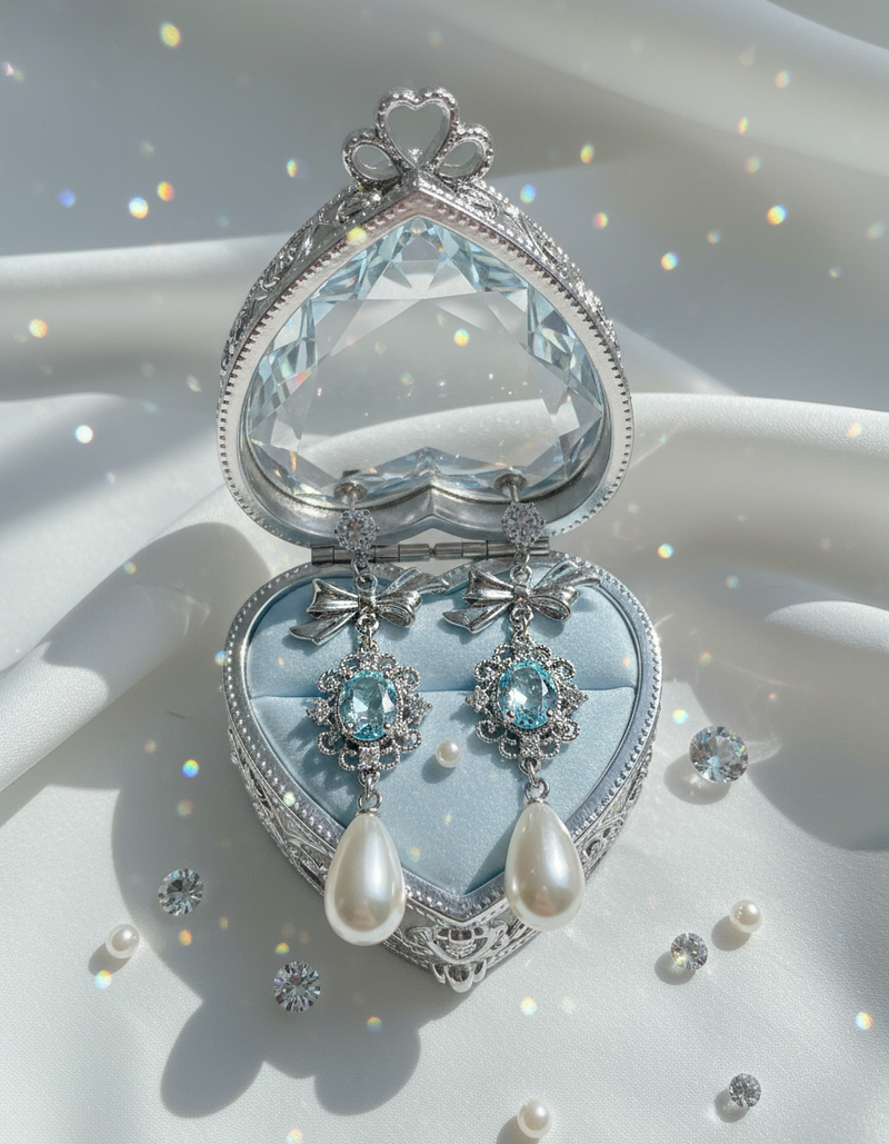 [IVE Wonyoung, Rei Earrings] Aqua Jewel Princess Earring - Fancy Version