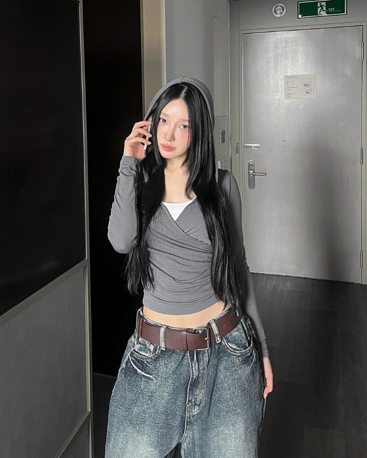 hatsukoshi(ハツコシ)の「Swan Hood Wrap T-shirt(Tops)」