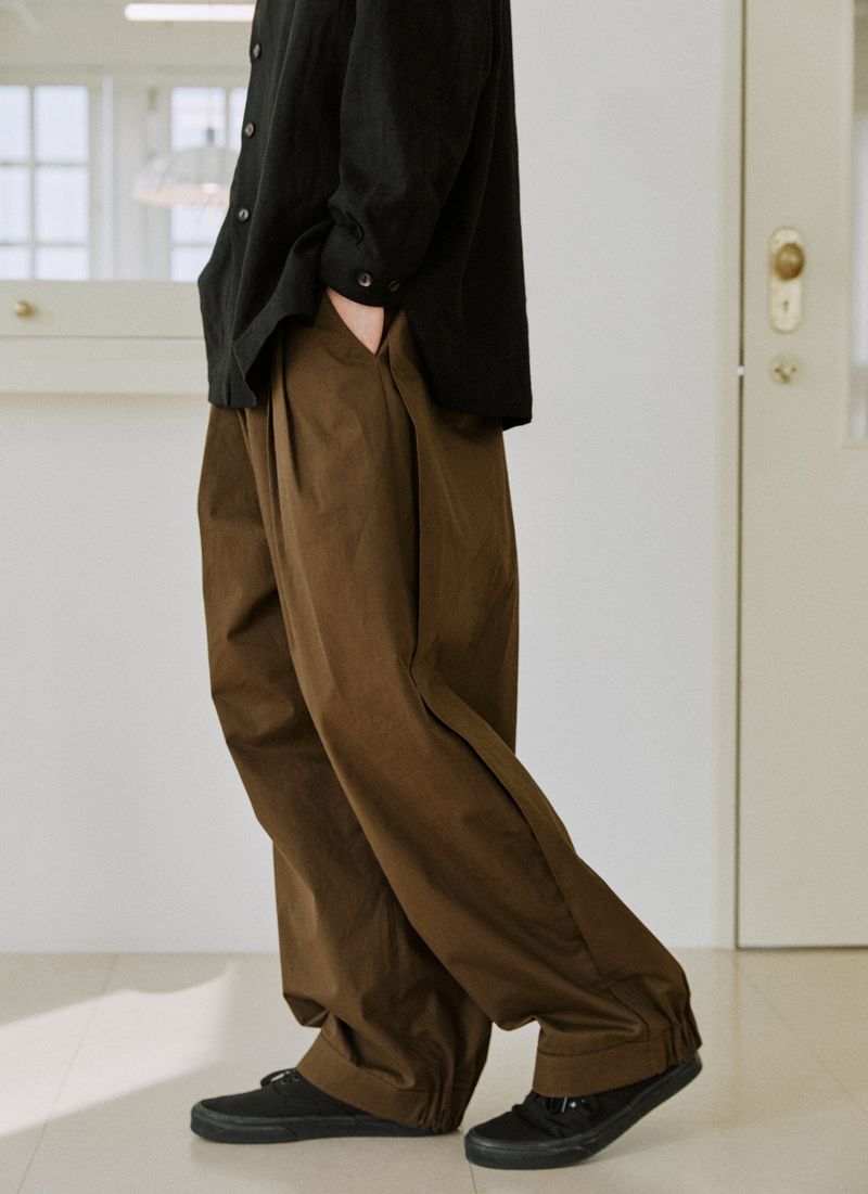 unisex side balloon pants brown