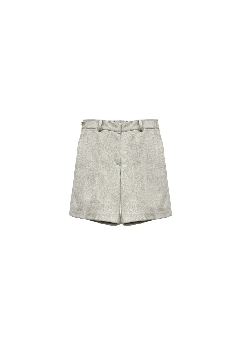 CLASSY HERRINGBONE WOOL SKIRT PANTS / IVORY