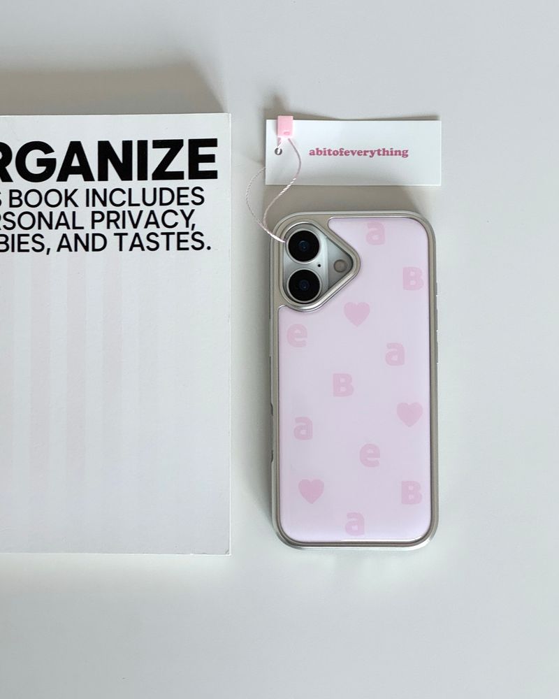 NEW LOGO Twin Pink Silver Epoxy Case