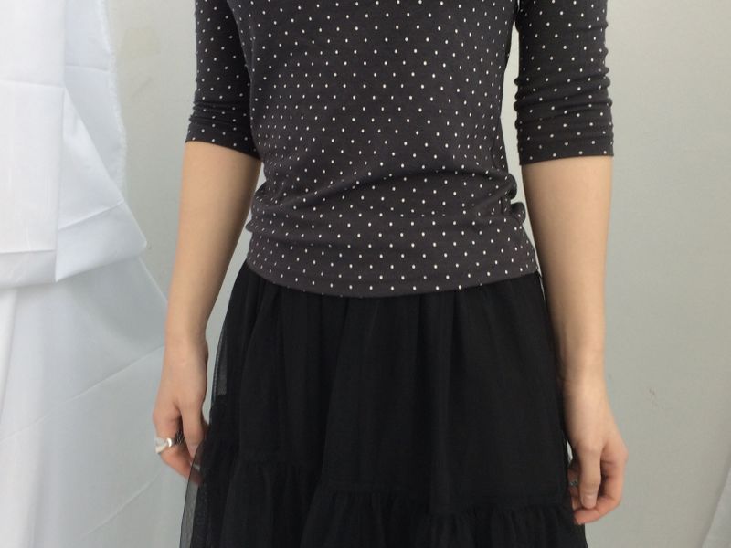 soft shirring frill skirt