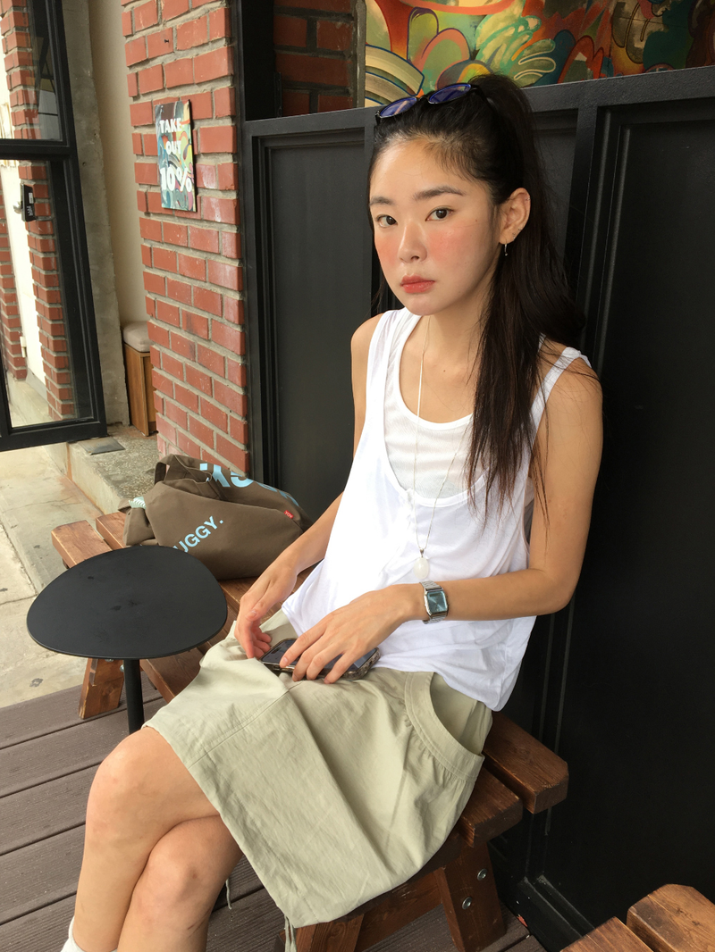 Coined layer sleeveless top (3color)