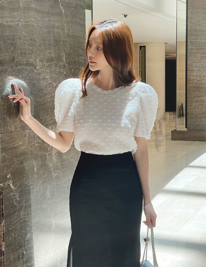 Color Matching Layered Slit Long Skirt