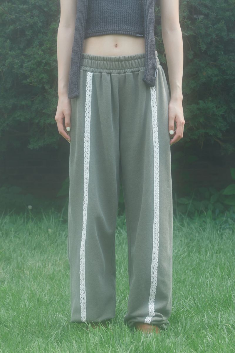 LACE  PIGMENT PANTS (KHAKI)