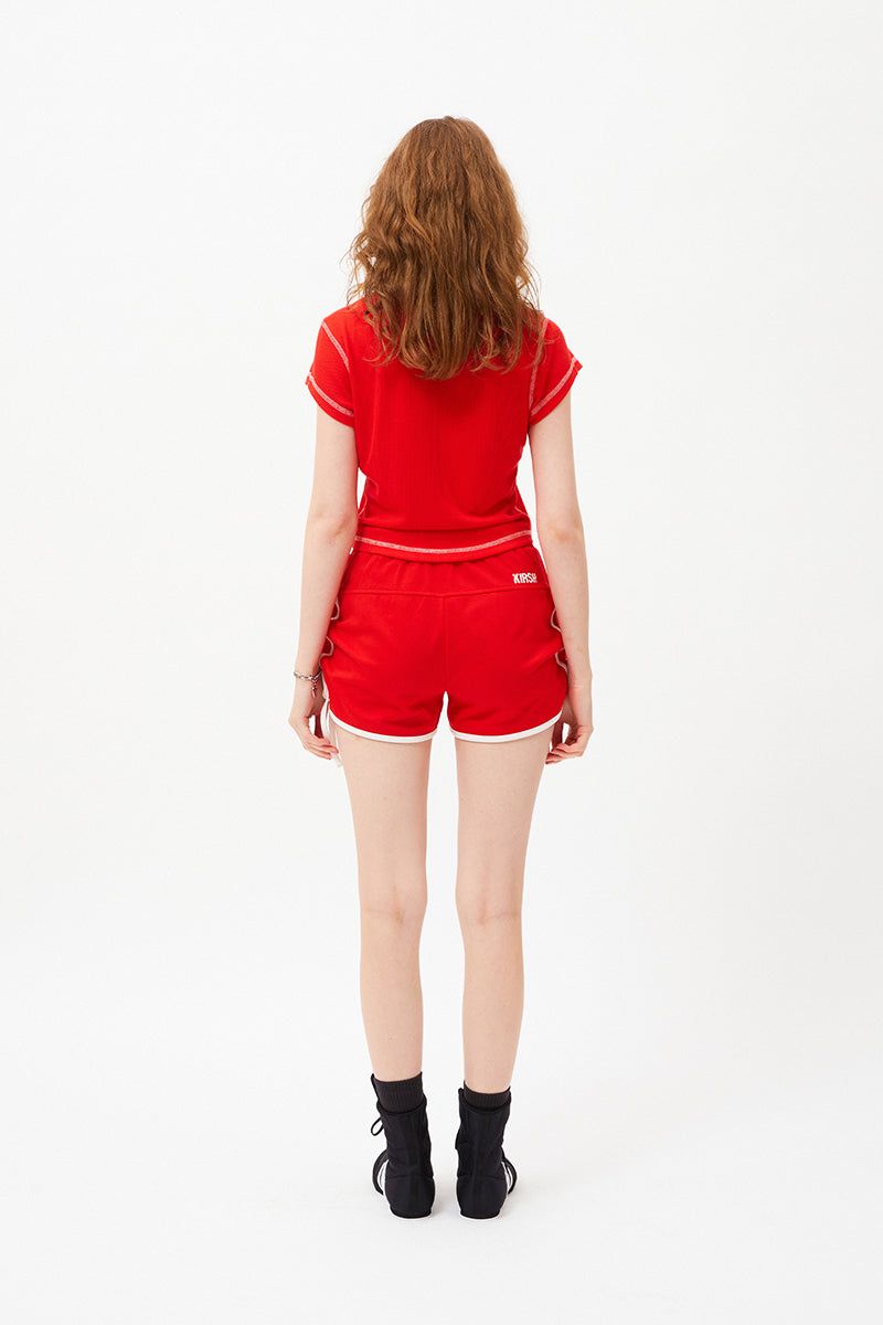 DOODLE CHERRY DOLPHIN PANTS [RED]