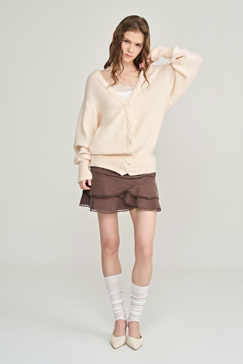 Tulip drape skirt, Brown