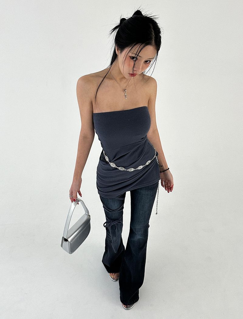 blue dark blue bootcut jeans