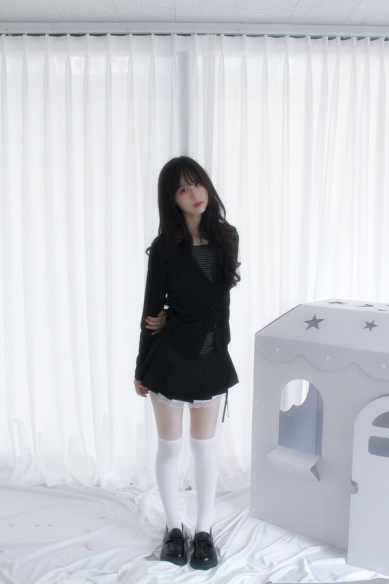 frill lace mini skirt 2color