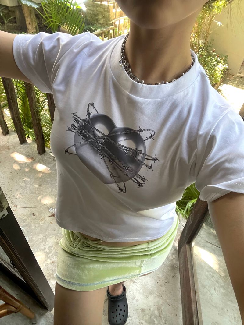 LEKIM 3D HEART T-SHIRT WHITE (WOMAN)