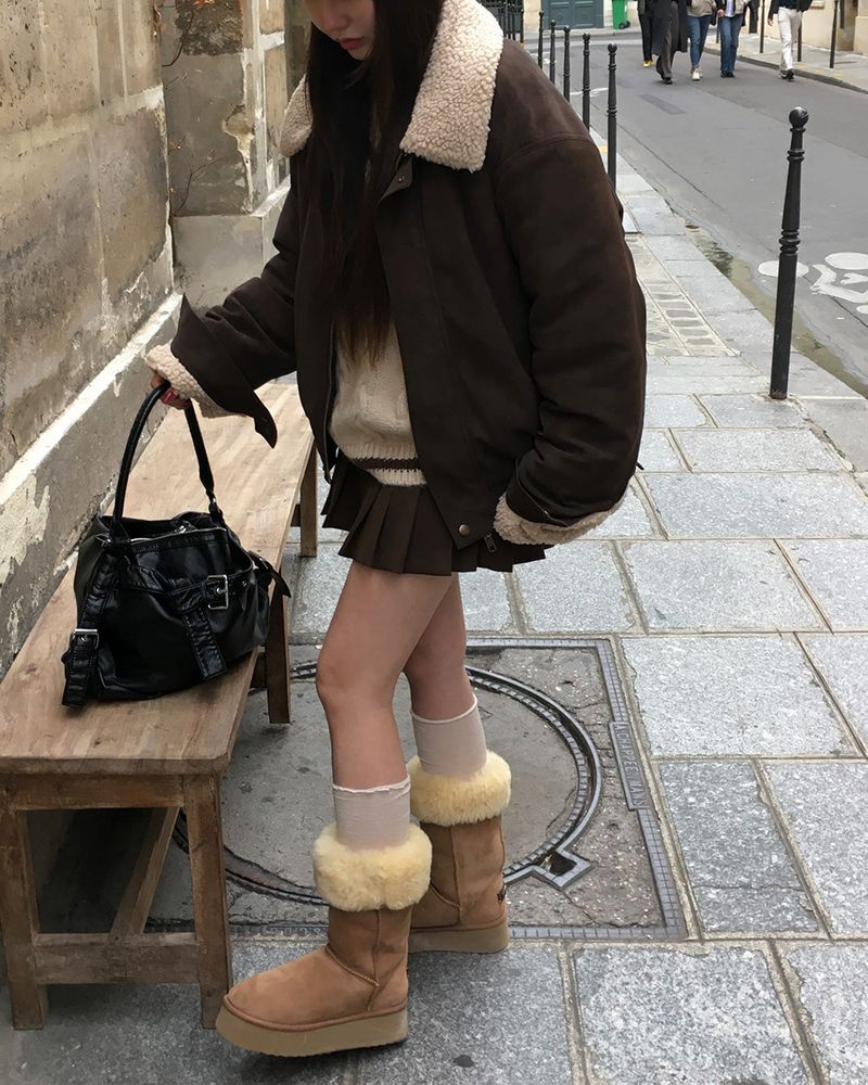 [ORIGINAL] Clump Suede Shearling Mouton Jumper