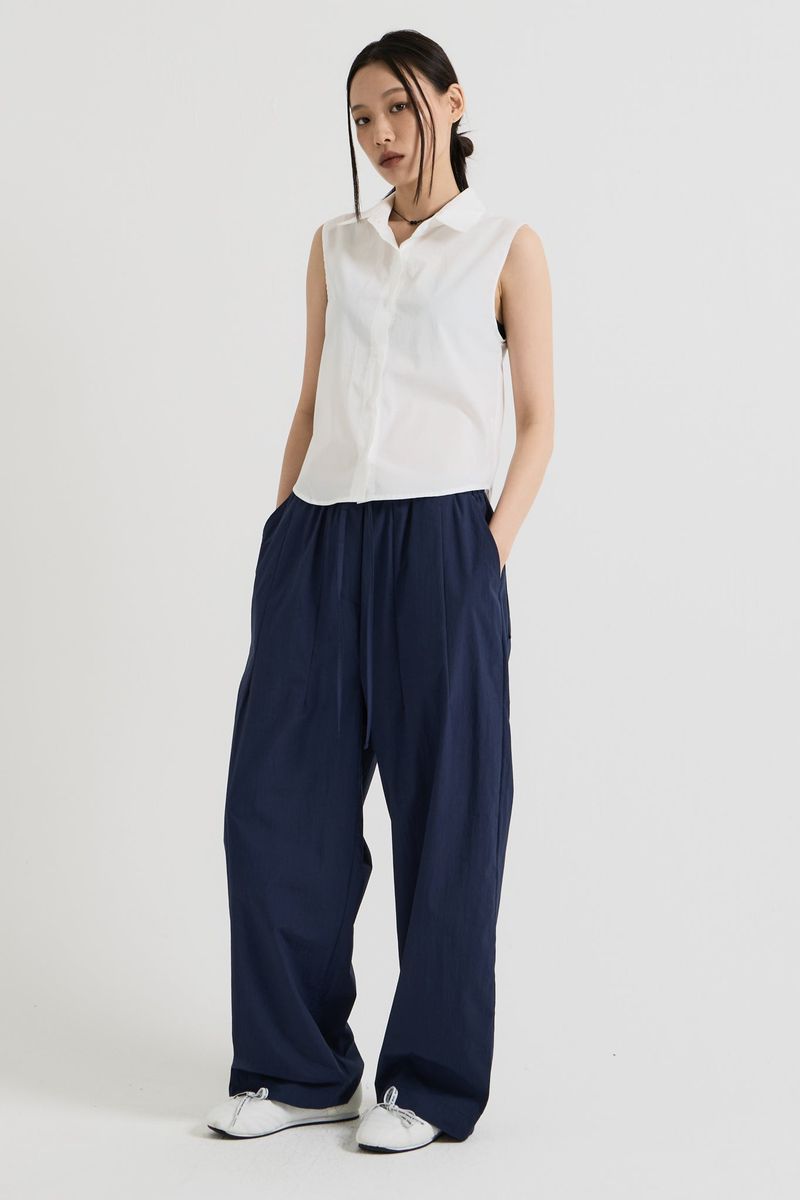 Cotton sleeveless shirt, White