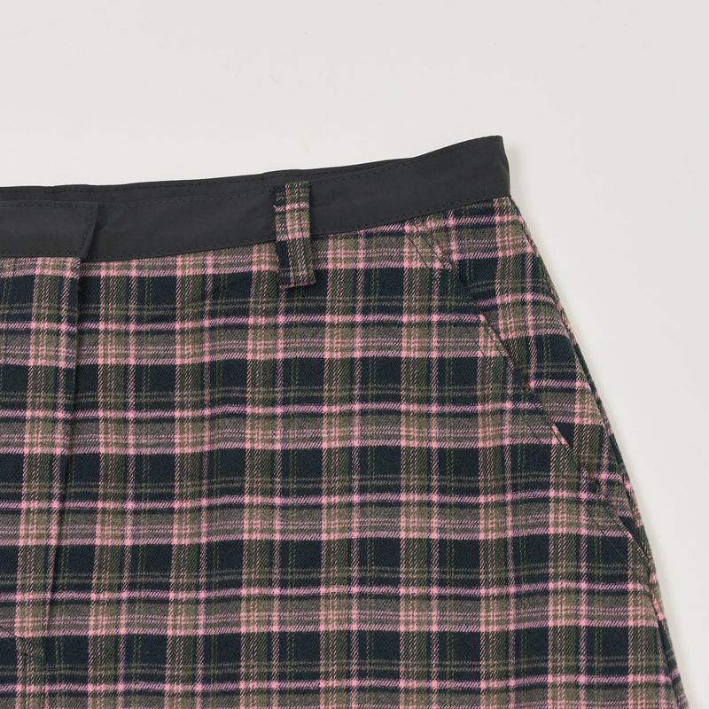 CHECK SLIT LONG SKIRT PINK