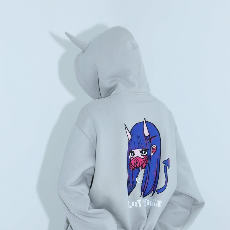0 5 devil hoodie - GREY