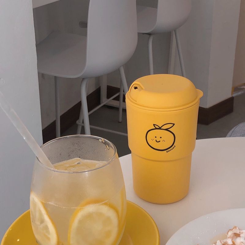 Tangerine reusable tumbler
