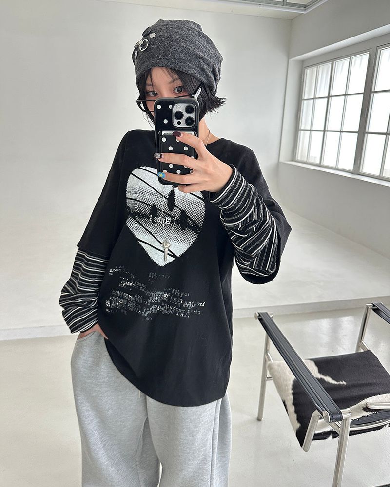 ST Short-Sleeved Layered Sweatshirt