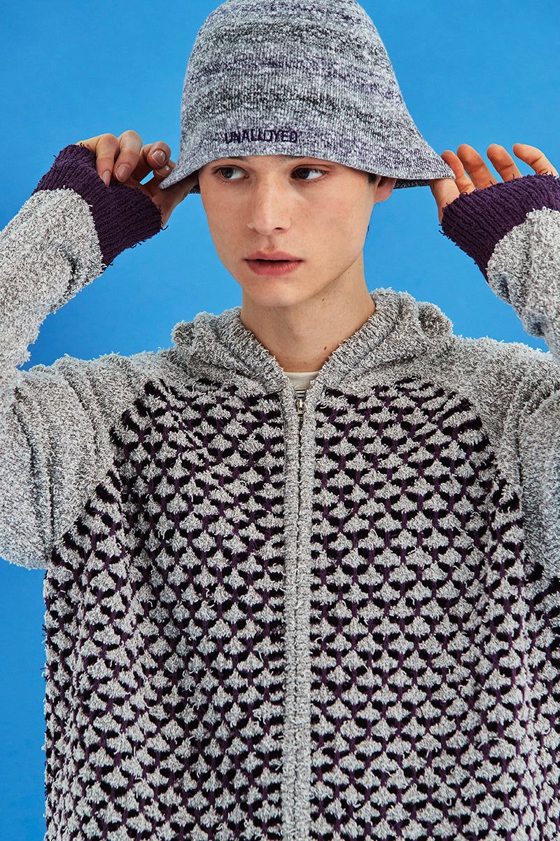 GRADATION STRIPE BEANIE / GREY