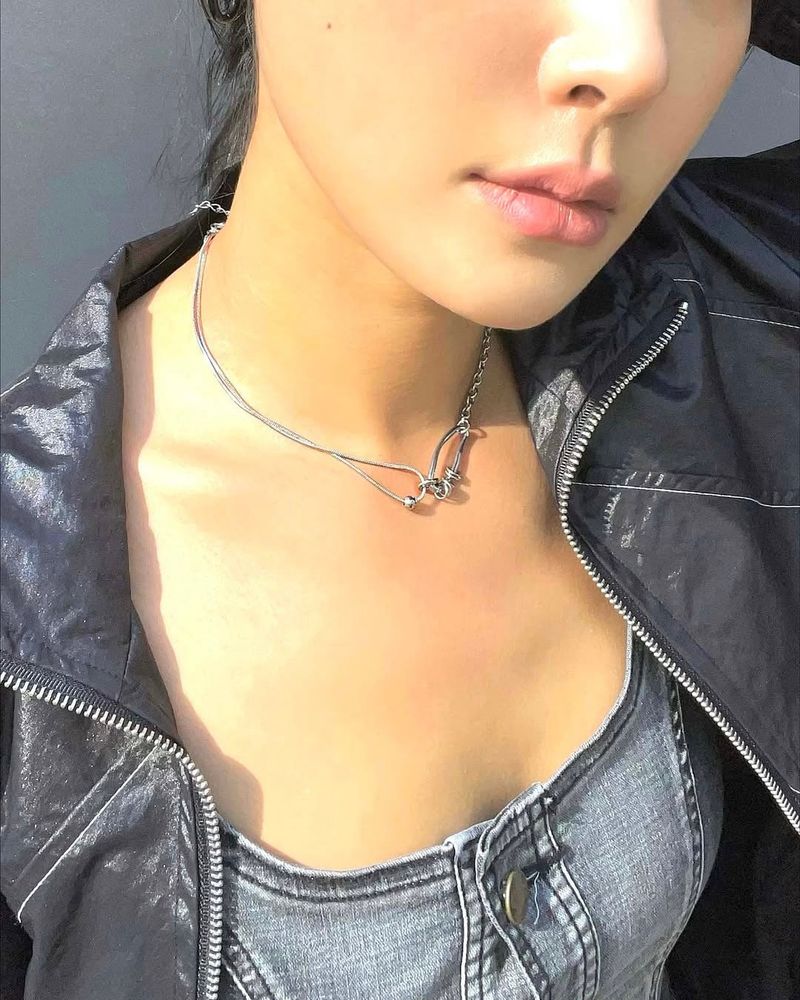 melting two chain necklace