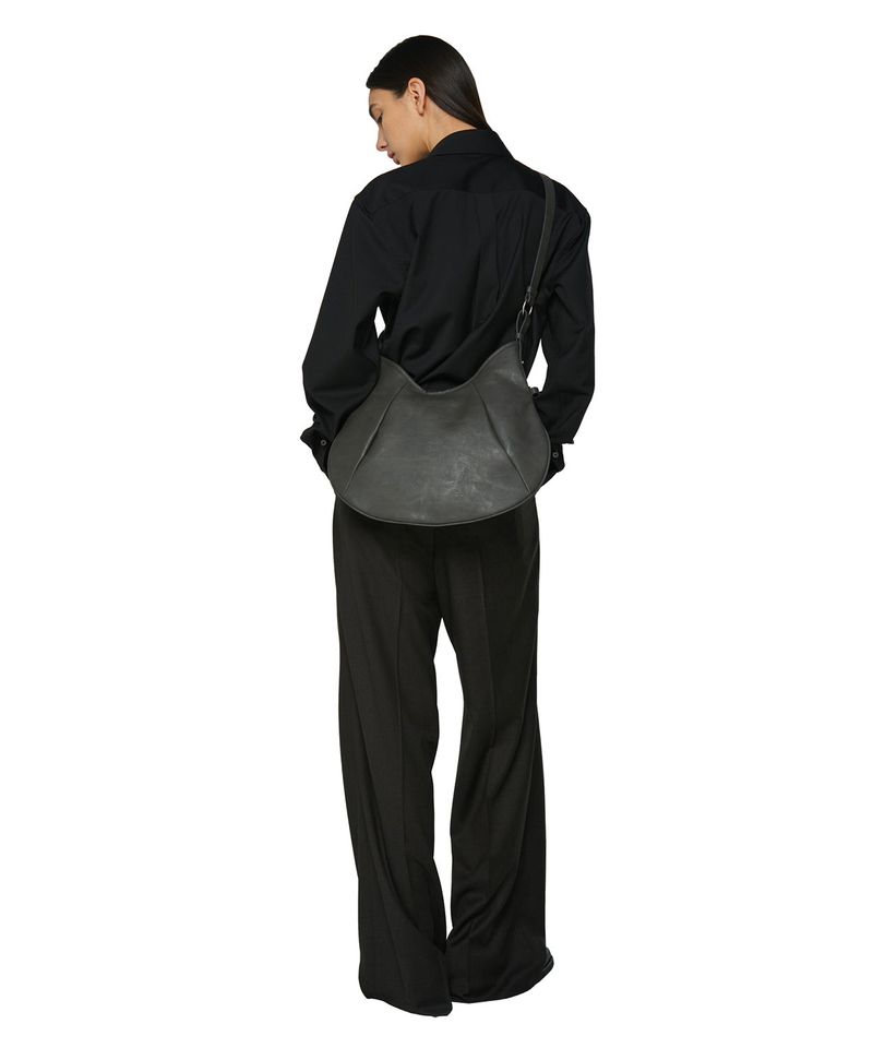 H-Buckle Soft Leather Dumpling Bag (gray)